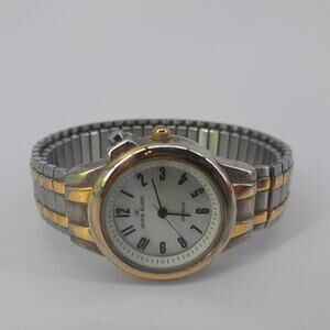 Anne Klein Womens Wristwatch Mother of Pearl Bezel Two Tone Gold Silver Bracelet